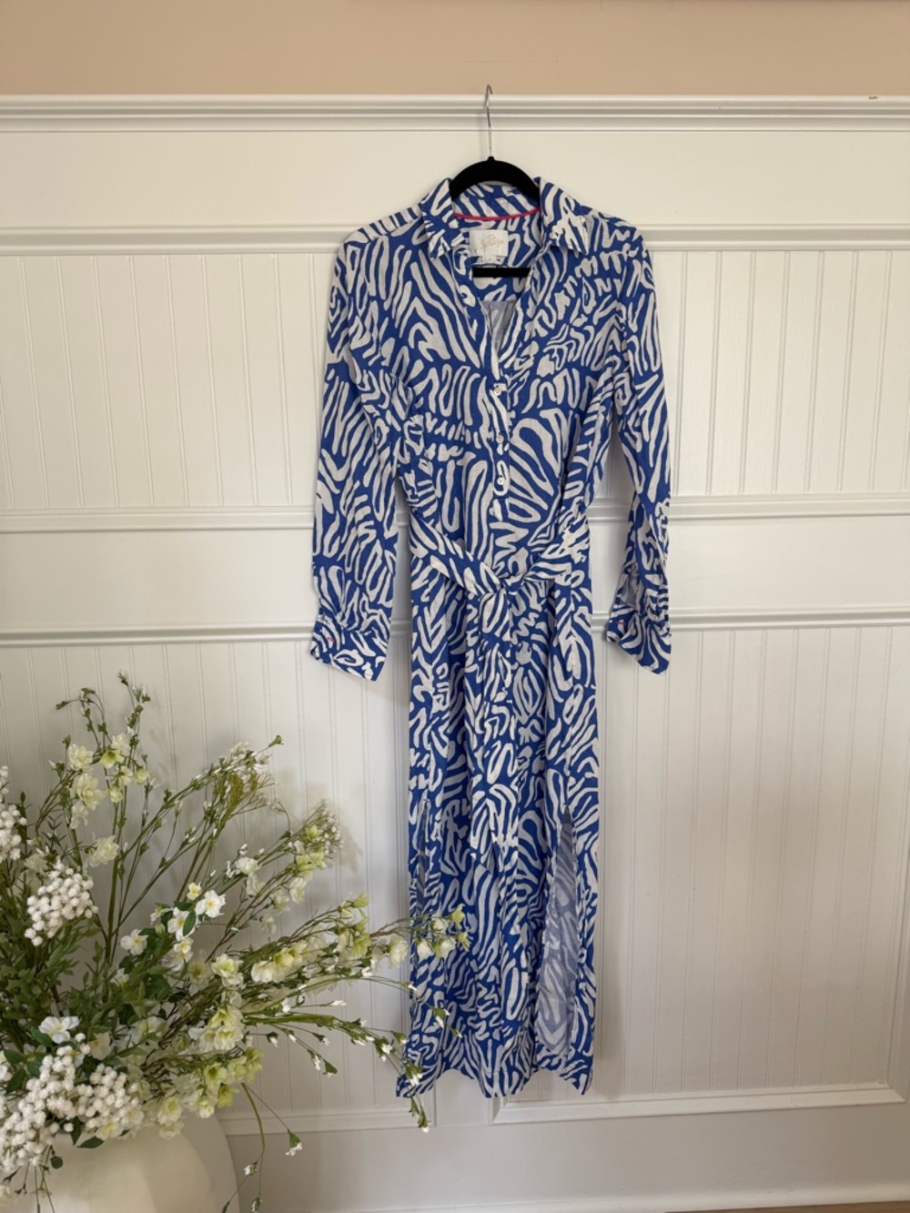 Lilly Pulitzer Millicent Linen Maxi Shirt Dress